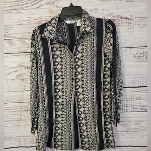 Kaktus S 3/4 Button-down Black and White